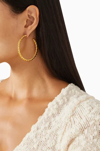 Vienna Hoop Earrings in 24kt Gold-plated Brass