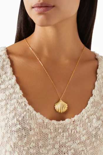 Natasha Shell Necklace in 24kt Gold-plated Brass