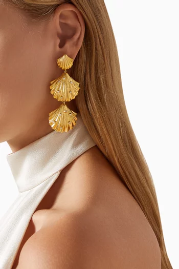 Fabienne Shell Earrings in 24kt Gold-plated Brass