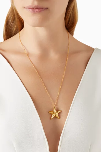 Lucy Starfish Necklace in 24kt Gold-plated Brass