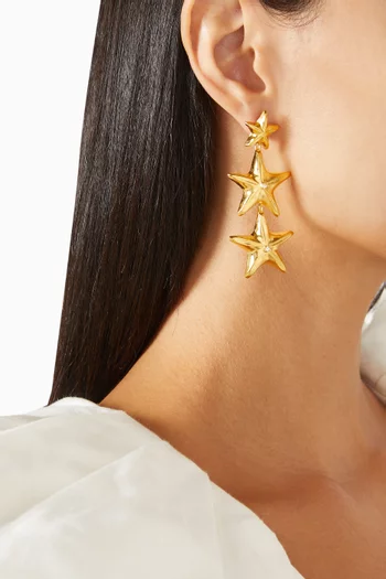 Anita Starfish Drop Earrings in 24kt Gold-plated Brass