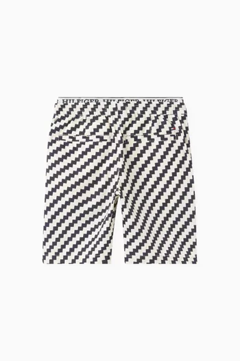 Jagged Stripe Relaxed Shorts