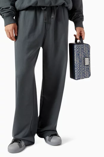 حقيبة مستحضرات العناية الشخصية بطبعة شعار الماركة مزيج قطن