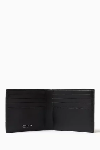 BVLGARI Logo Infinitum Bi-fold Wallet in Leather