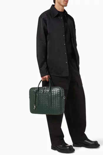 Large Getaway Briefcase in Intrecciato Leather