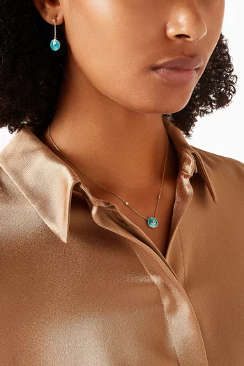 Mini Ward Diamond & Enamel Pendant Necklace in 18kt Gold