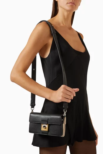 Lock Horizontal Shoulder Bag in Leather
