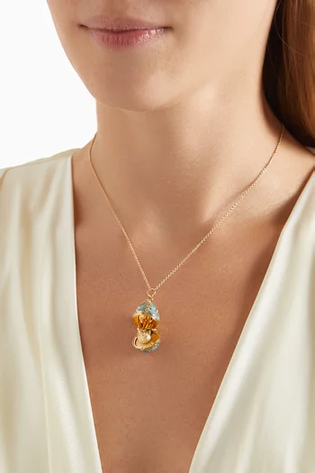 Heritage Diamond & Guilloché Hen Locket Necklace in 18kt Gold