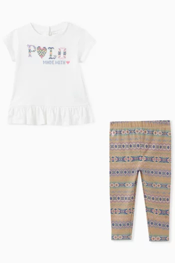 T-Shirt and Fairisle Print Leggings in Cotton
