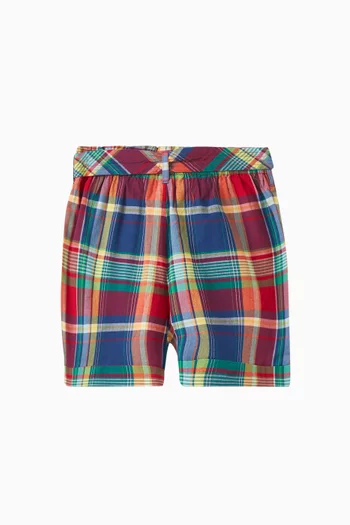 Madras Pull-On Shorts in Cotton