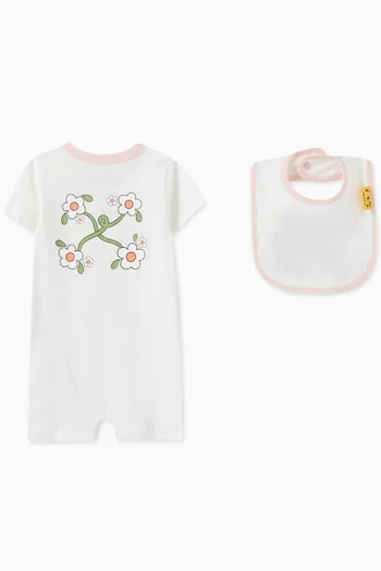 Funny Flowers Romper and Bit Set in Cotton