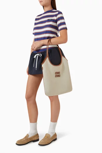 Medium Ivy Tote Bag in Canvas & Leather