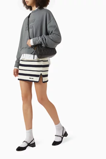 Striped Knit Skirt in Cotton