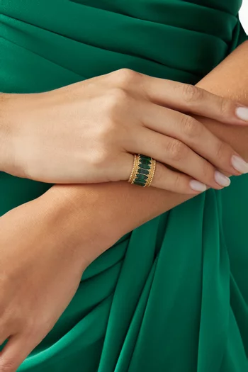 Baalbeck In Color Malachite Pinky Ring in 18kt Gold