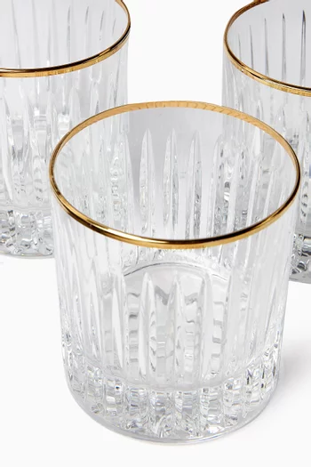 Tulipa Platinum Old Fashioned Tumblers in Crystal