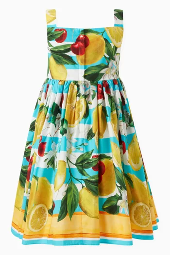 Printed Sleeveless Dress in Cotton