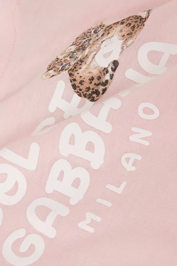 Leopard Logo-print T-shirt in Cotton-jersey