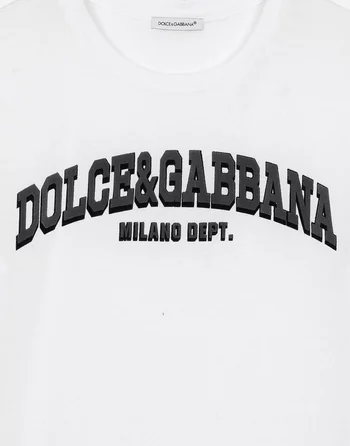 Flocked Logo-print T-shirt in Cotton-jersey