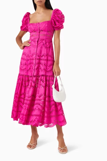 Spiana Midi Dress in Cotton-blend Broderie