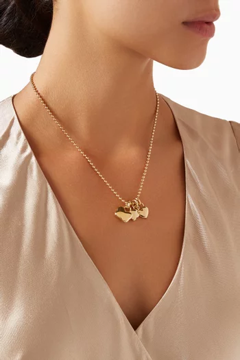 Multi Charm Pendant Necklace in 14kt Gold-plated Brass