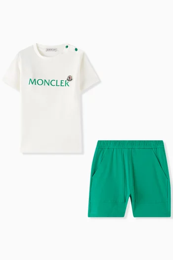 Graphic Jersey T-shirt and Shorts, Set of 2