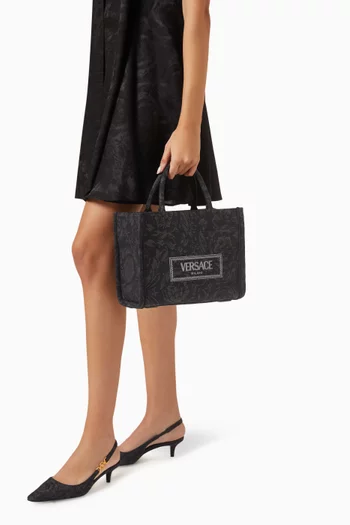 Small Athena Tote Bag in Barocco Canvas