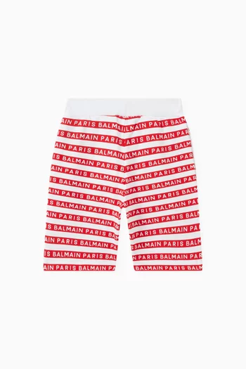 Stripe Logo Detail Shorts in Cotton
