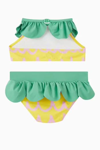 Pineapple-print Bikini Set in Stretch Nylon