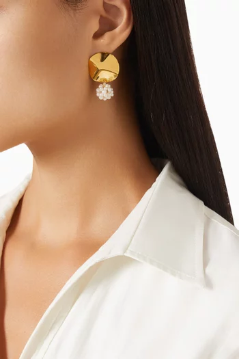 Textured Pearl Earrings in 18kt Gold-plated Silver