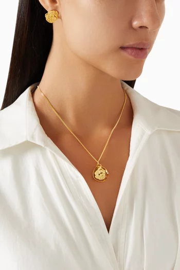 Dia Arc Gourmet Chain Necklace in 18kt Gold-plated Silver