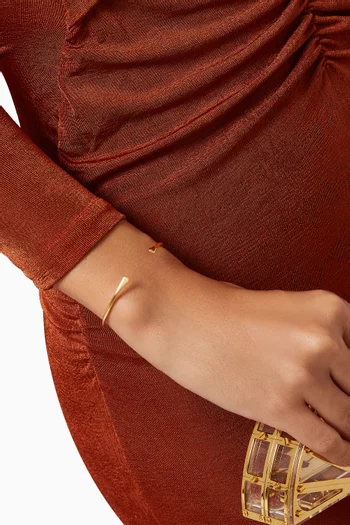 Hammered Cuff Bracelet in 18kt Gold-plated Silver