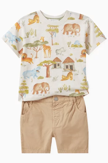 Busy Animals Tee in Organic Cotton