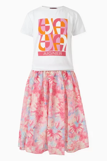 Graphic Logo-print T-shirt in Cotton-jersey
