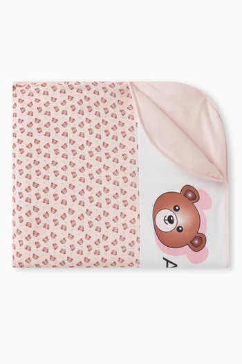 Bear Logo Baby Blanket in Pima Cotton