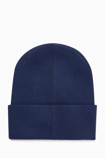 Logo Beanie in Ribbed Cotton