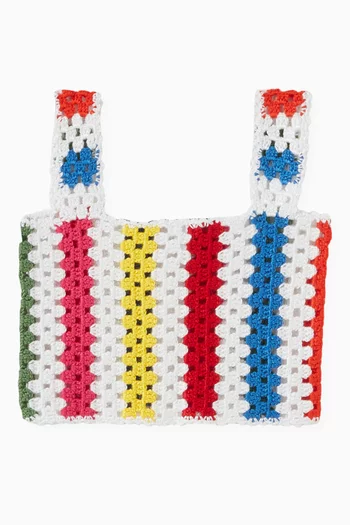 Rainbow Crochet Top in Cotton