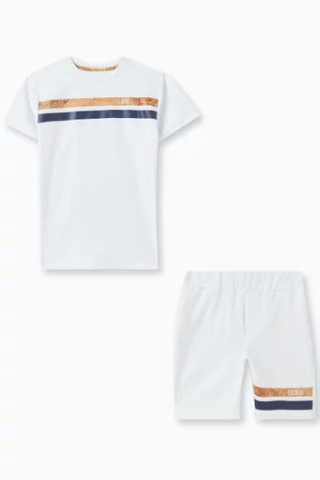 Stripe T-Shirt & Shorts Set in Cotton