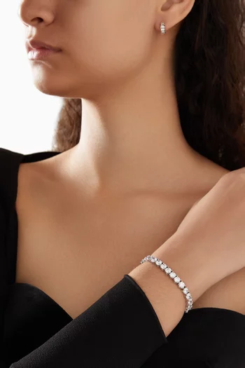 Stacked Baguette Diamond Huggies in 18kt White Gold