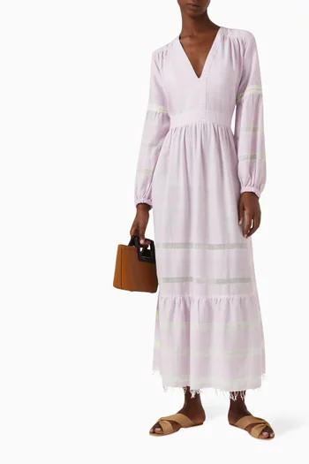 Elsabet Belted Maxi Dress in Cotton