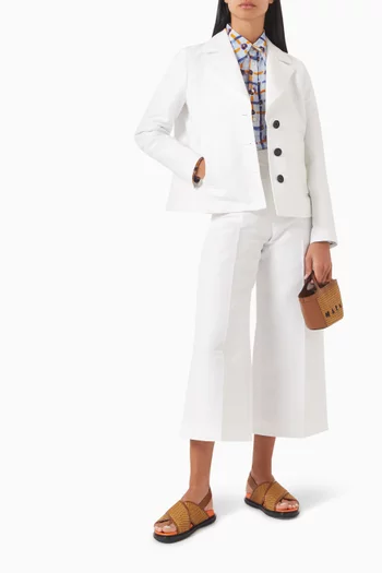Single-breasted Cropped Blazer in Cotton