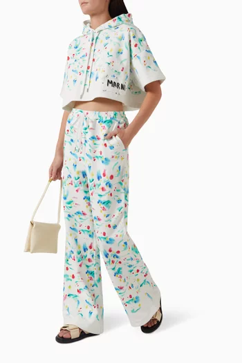 Printed Flared Pants in Cotton