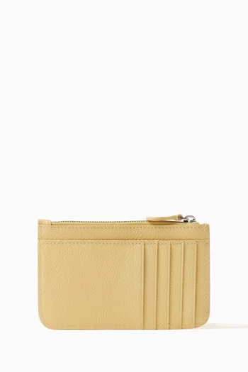 Large Cash Long Coin & Card Holder in Grained Calfskin