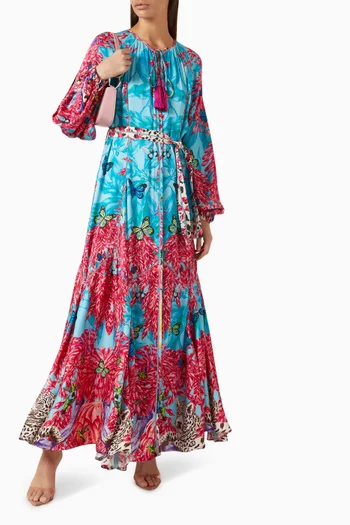 Vishivanka Dress in Linen-satin