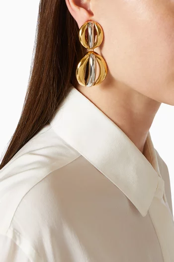 Mandarin Clip-on Earrings in Two-tone Metal