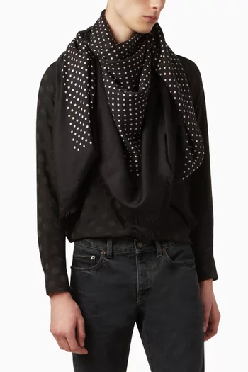 Large Square Scarf in Dotted Modal & Silk