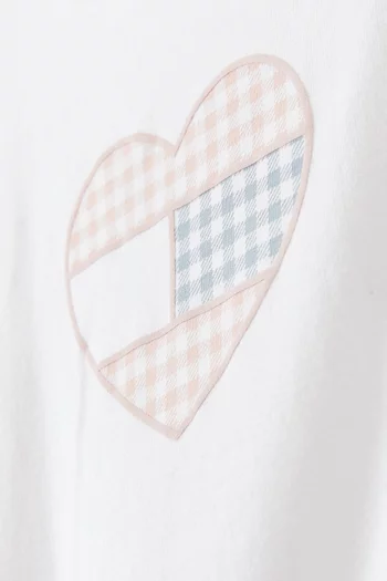 Gingham Heart Flag T-Shirt in Cotton