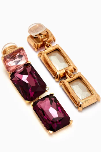 Multi Crystal Chandelier Clip-on Earrings in Metal