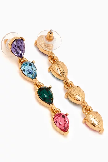 Crystal Tooth Drop Earrings in Metal