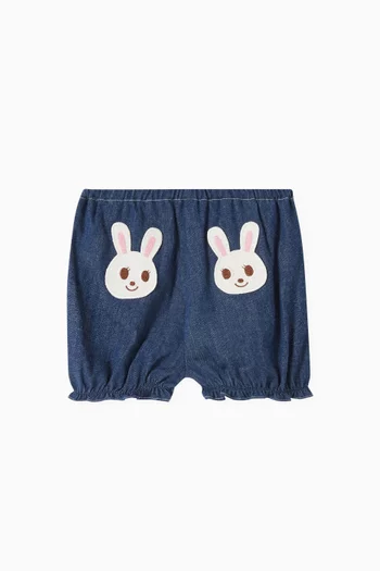 Logo Embroidery Shorts in Cotton