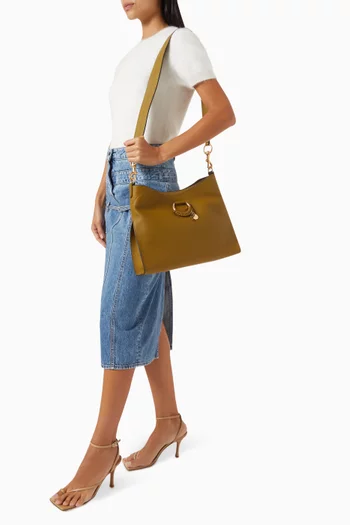 Small Joan Top Handle Bag in Grained Leather